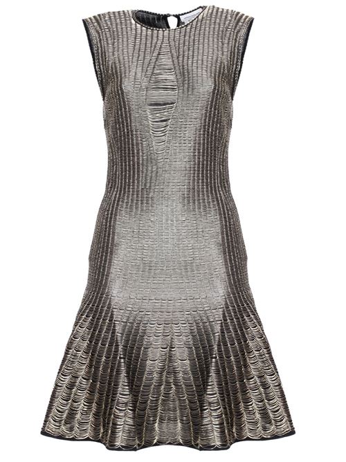 Women's lamé flared dress Alexander McQueen | 791095Q1A9N7078